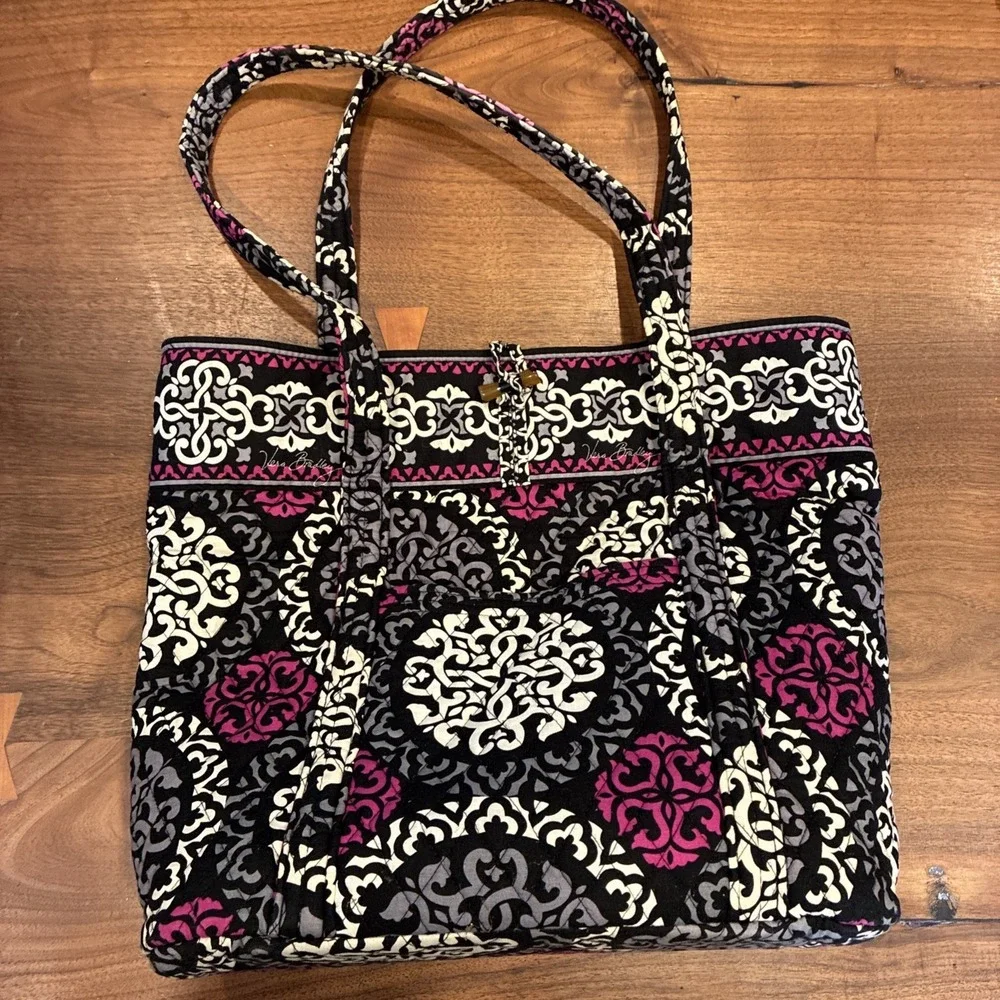 Vera Bradley 2013 Magenta Canterberry Tote,  Large Quilted Cotton Purse